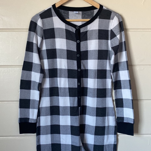 Printed Thermal-Knit One-Piece Pajamas Size Small - Picture 4 of 5